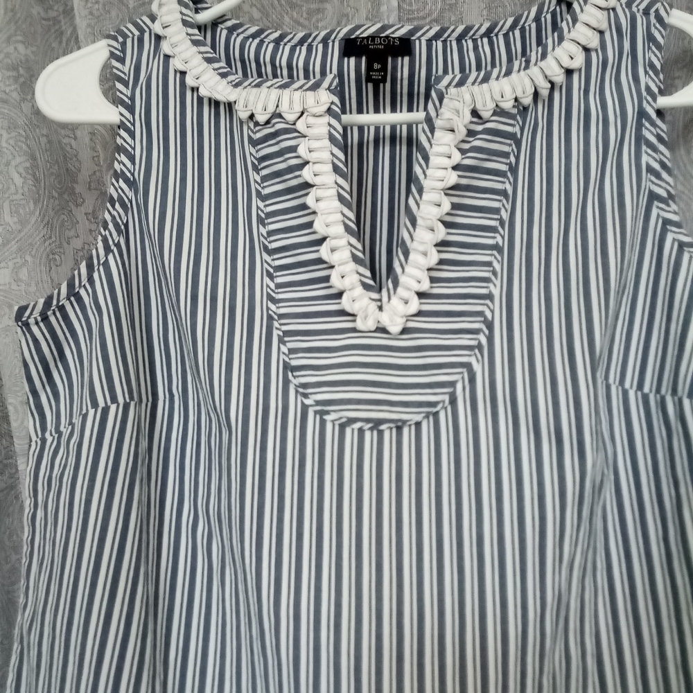 Talbots Petite Detailed Neck Top
